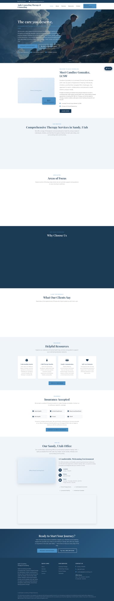 Agile Counseling - Before (Homepage only)